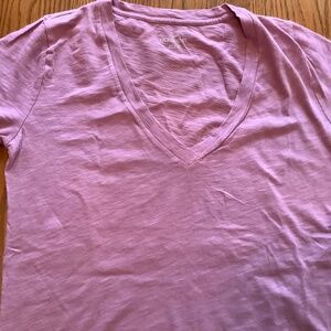 J.Crew Vintage Cotton V-Neck Tee Shirt Size Small Lavender